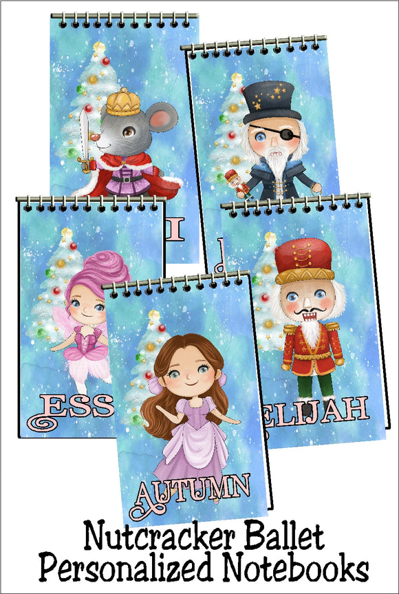 Christmas Nutcracker Ballet Personalized Notebook Stocking Stuffers