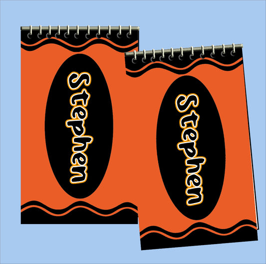 Colored Crayon Personalized Notebook Party Favor