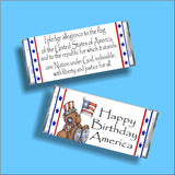Pledge of Allegiance Patriotic Candy Bar Wrapper