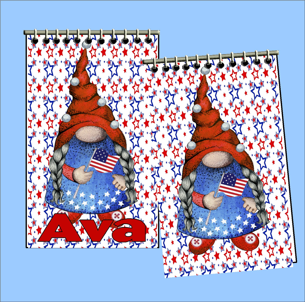 Patriotic Gnomes Personalized Notebooks