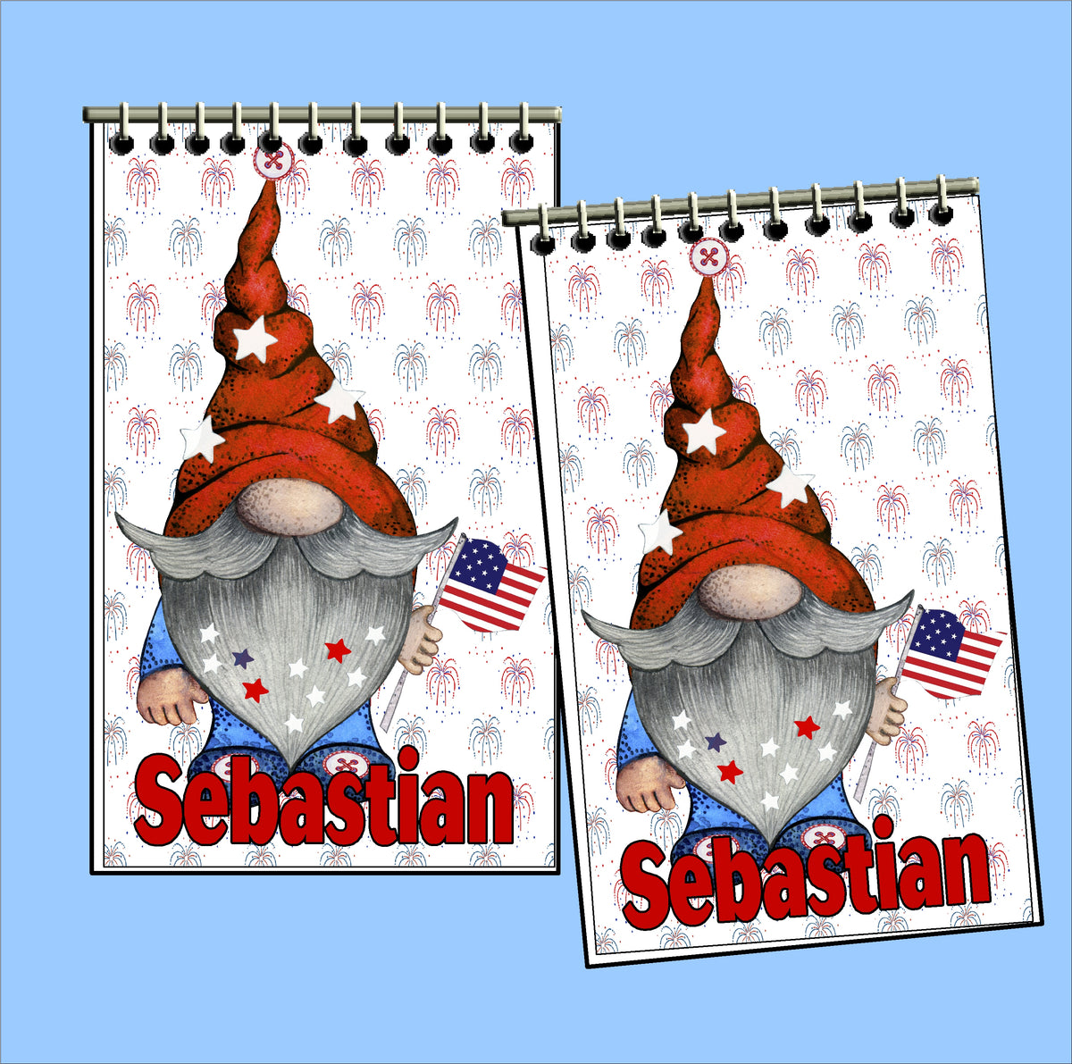 Patriotic Gnomes Personalized Notebooks