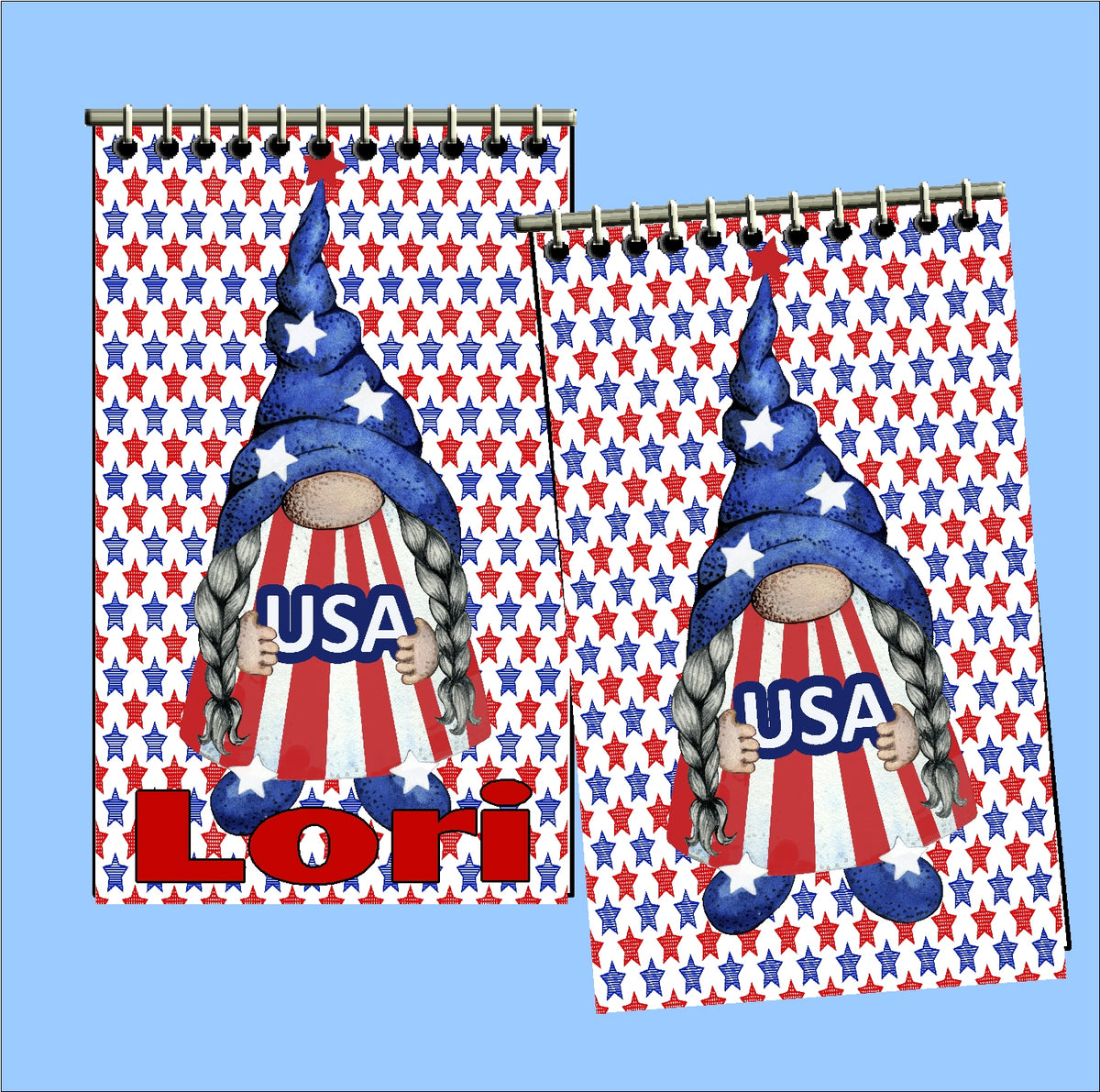 Patriotic Gnomes Personalized Notebooks