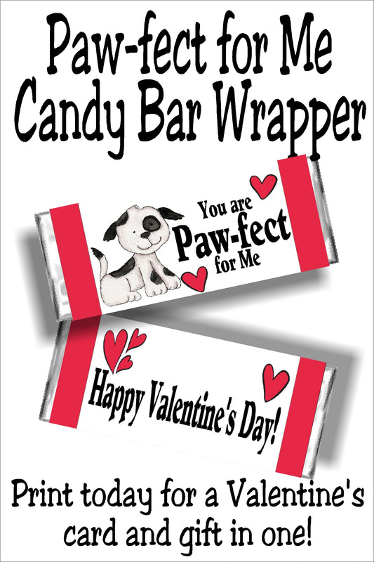 You Are Paw-fect for Me Candy Bar Wrapper
