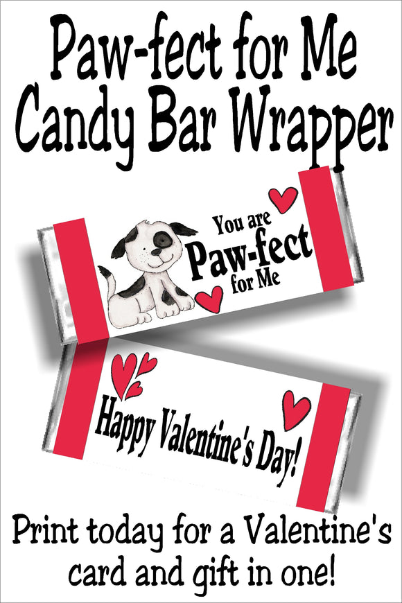 You Are Paw-fect for Me Candy Bar Wrapper