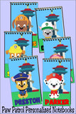 Bring the whole gang to your Paw Patrol party with these personalized notebooks perfect for your Dog party.  These will be unique, fun party favors that will give your guests something they will love to use when the party is over.