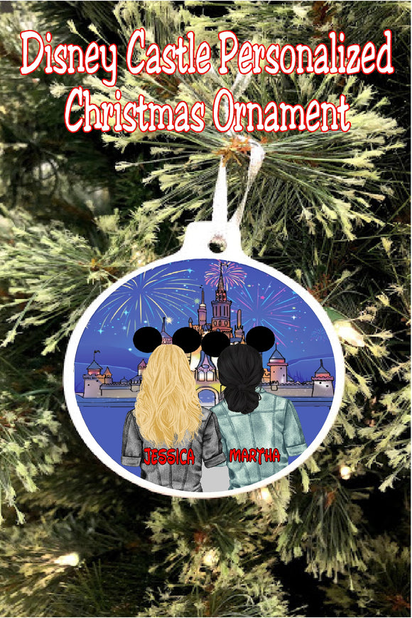 See yourself and a loved one at Disney with this personalized Christmas ornament straight from your favorite magical world.  You can personalize the hair, and the skin tone, the shirt, and whether you want a bow or not on your Mickey ears so you are featured front and center at Disney this Christmas.