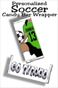Personalized Soccer GIRL Candy Bar Wrapper