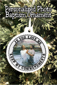 Remember this most special day with a personalized baptism Christmas ornament to hang on your Christmas tree now and for years to come.  #ldsbaptism #baptismchristmasornament #ldschristmasornament
