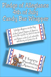 Bring a little bit of fun and patriotism to your 4th of July celebration with this patriotic candy bar wrapper.  With the pledge of allegiance on the front and a cute patriotic bear on the back, your guests will love this yummy candy bar favor at your 4th of July party.