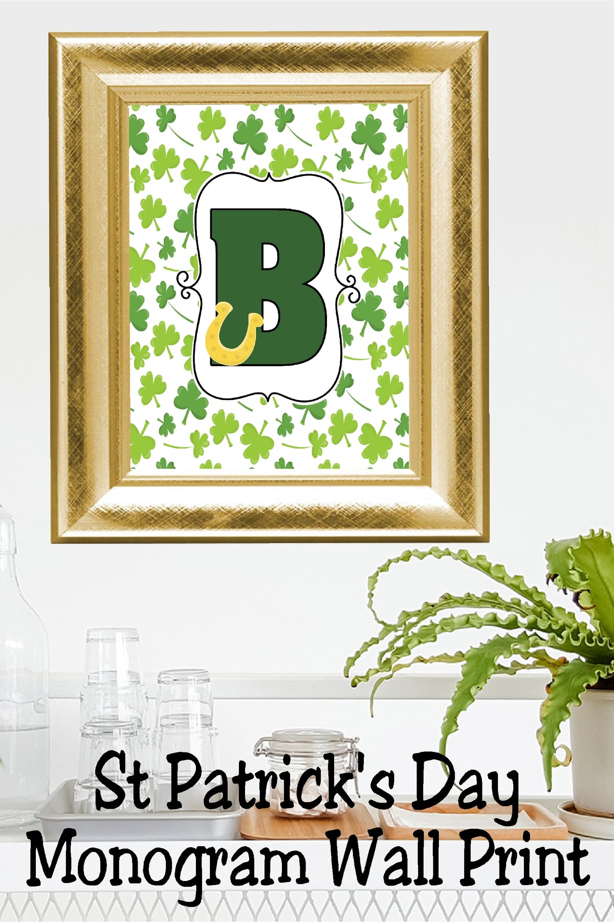 Lucky St Patrick's Day Monogram Printable