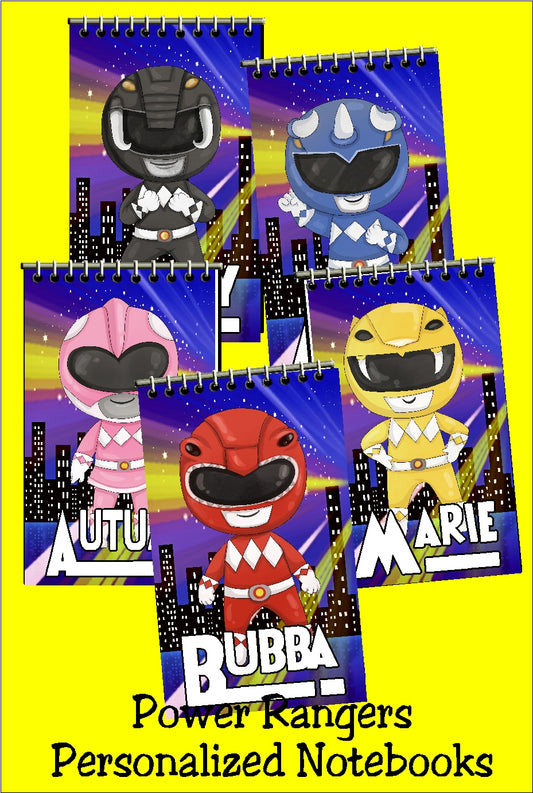 Power Rangers Personalized Notebook Party Favors