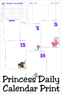 Princess Daily Planner Calendar