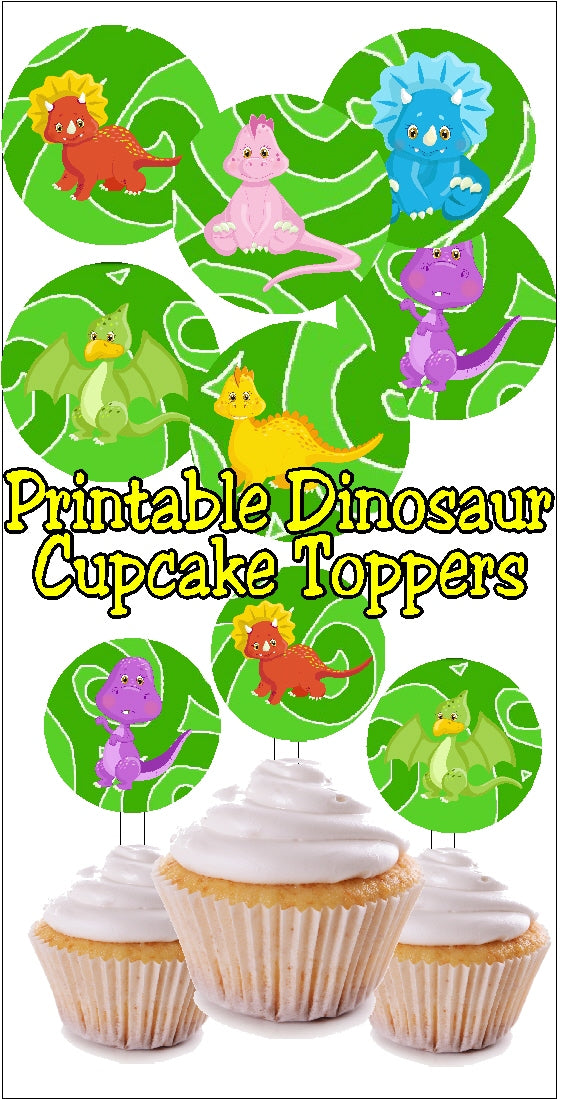 Dinosaur Cupcake Topper Printable