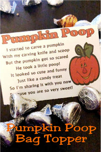 favor or a party treat.  Simply print and add to a bag of your favorite Halloween candy for the perfect Halloween treat. #halloweenbagtopper #pumpkinpoop #halloweenparty