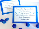 Show your house pride with these Ravenclaw house Wizard Seeds. These printablebag toppers are perfect for a Harry Potter party and are a unique and fun party favor.