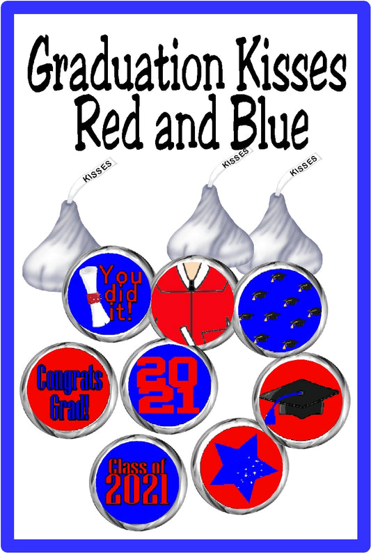 Red Graduation Kiss Label Printable