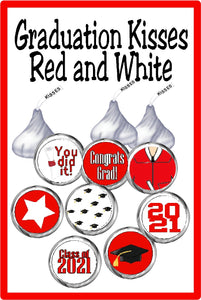 Red Graduation Kiss Label Printable