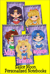 Sailor Moon Personalized Notebook Party Favors
