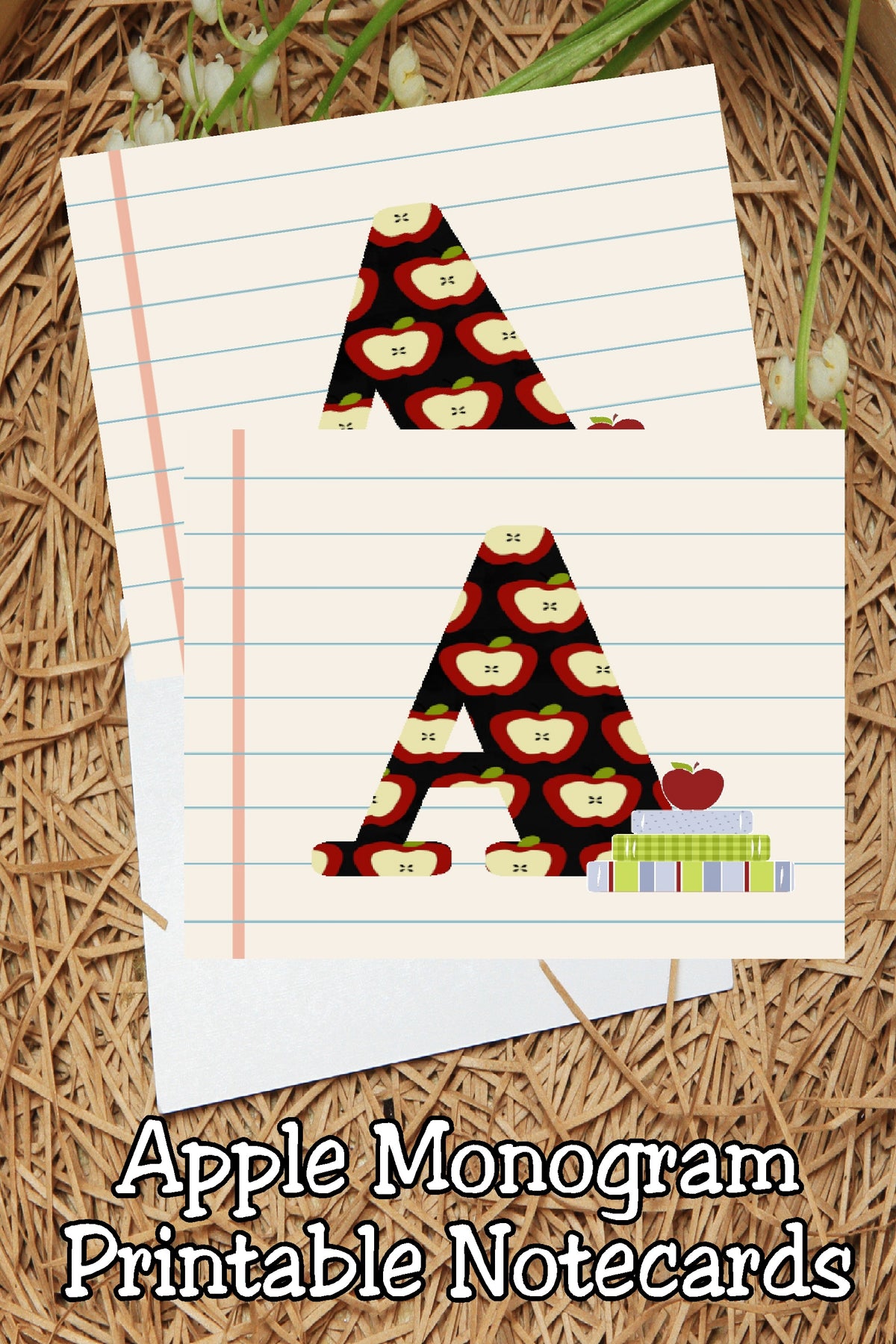 Say thank you to a special teacher with these fun printable monogram notecards.  Notecards has every letter of the alphabet available so you can give a personalized teacher gift to every teacher on your list this year.