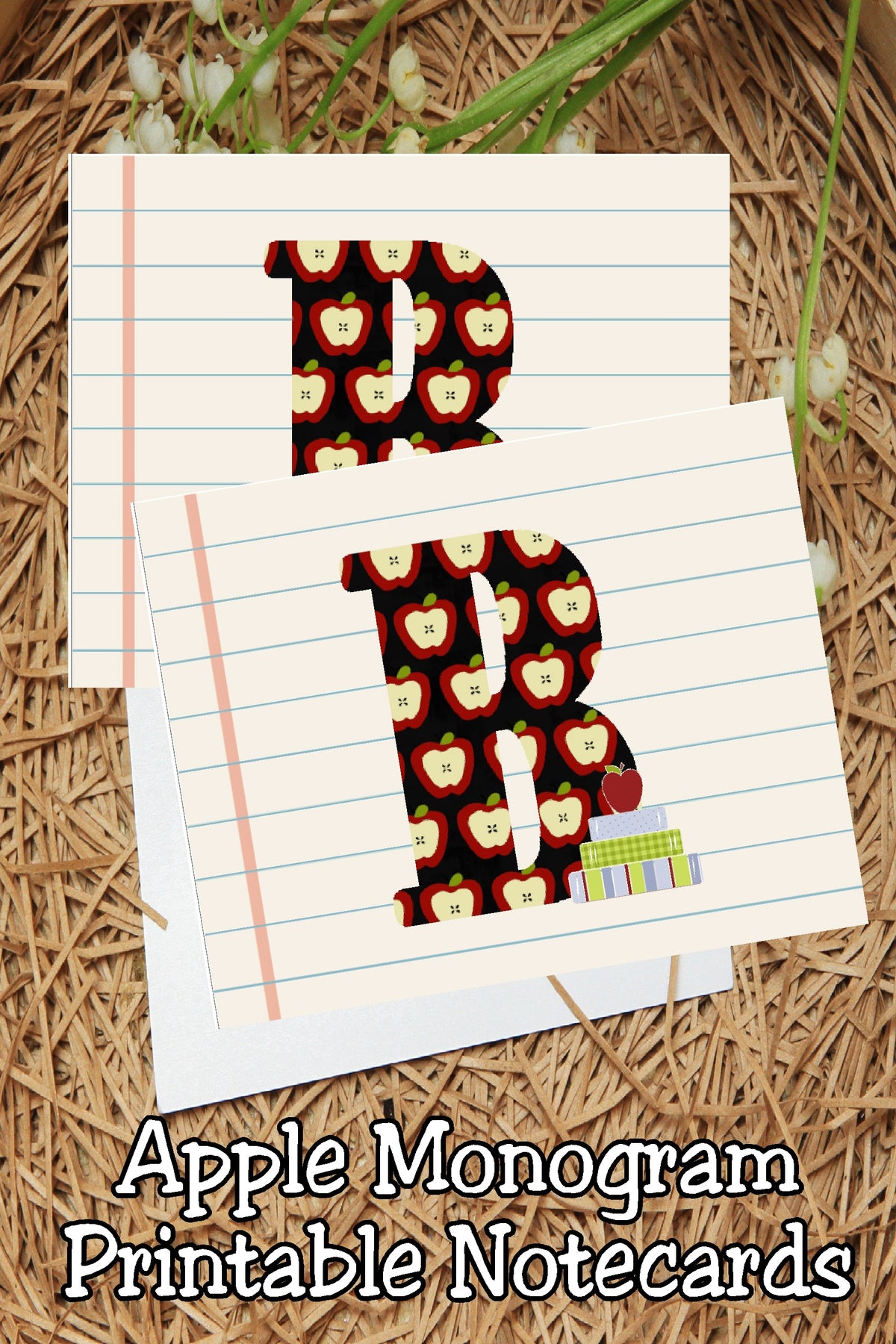 Say thank you to a special teacher with these fun printable monogram notecards.  Notecards has every letter of the alphabet available so you can give a personalized teacher gift to every teacher on your list this year.
