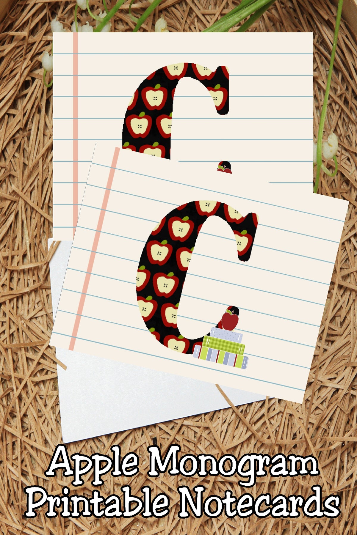 Say thank you to a special teacher with these fun printable monogram notecards.  Notecards has every letter of the alphabet available so you can give a personalized teacher gift to every teacher on your list this year.