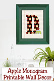 School Apple Monogram Printable Wall Decor