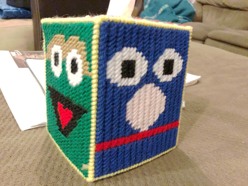 Sesame Street Pick Your Side Plastic Canvas Tissue Box Pattern