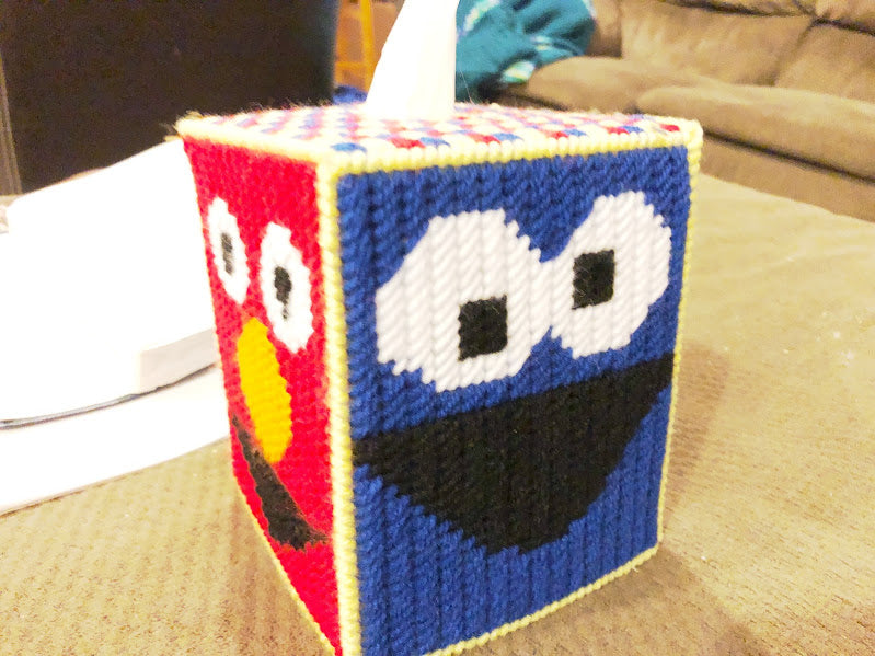 Sesame Street Pick Your Side Plastic Canvas Tissue Box Pattern