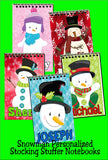 Snowman Stocking Stuffer Christmas Personalized Notebook