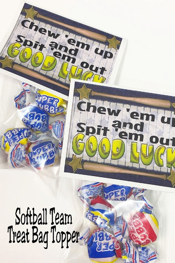 Chew Em Up Softball Bag Topper Team Treat