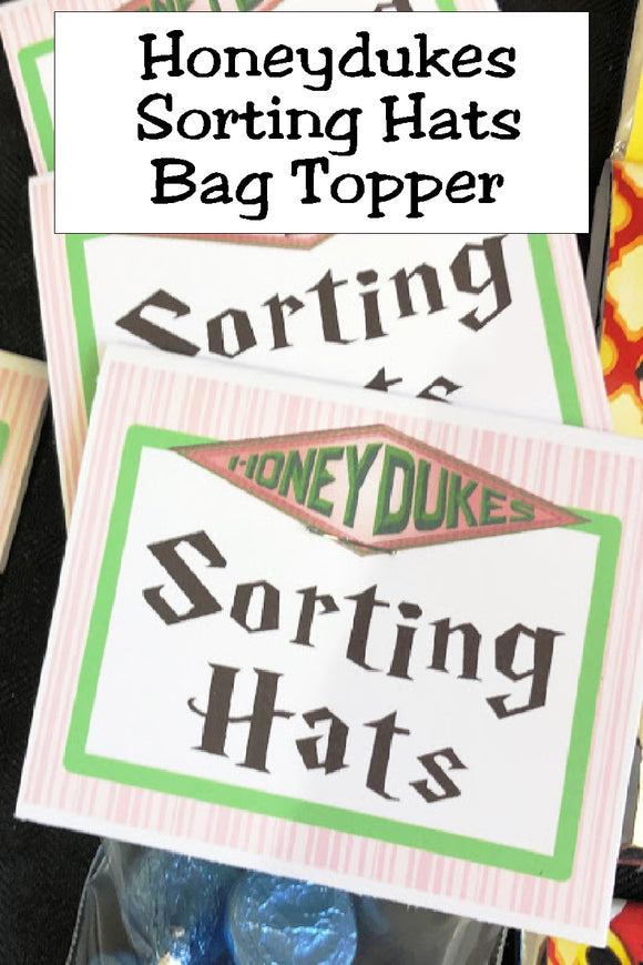 Bring a bit of Honeydukes candy store to your Harry Potter party with this printable bag topper. Simply add some chocolate kisses and give a candy treat as your party favor or on your dessert table at your Harry Potter party.