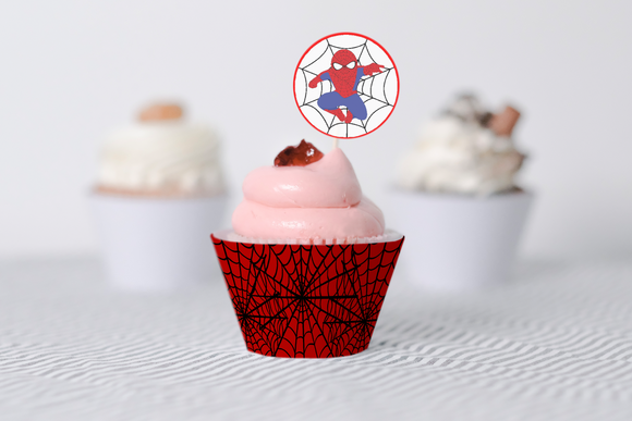 Spiderman Cupcake Topper and Wrapper Printable