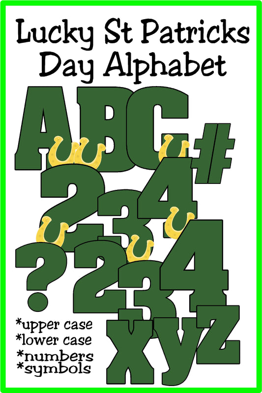 Decorate your St Patrick's day invites, scrapbook papers, and parties using this Lucky St Patrick's day alphabet.