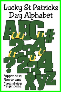 Decorate your St Patrick's day invites, scrapbook papers, and parties using this Lucky St Patrick's day alphabet.