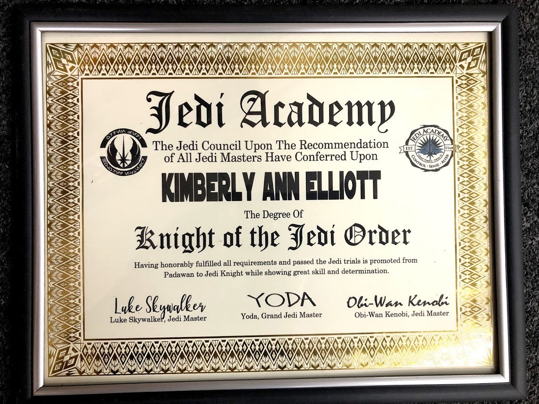Star Wars Jedi Knight Certificate DIY Printable Download