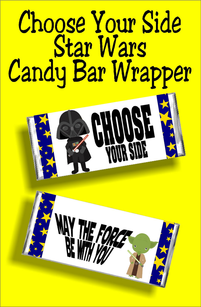 Choose Your Side Star Wars Candy Bar Wrapper DIY Party Mom