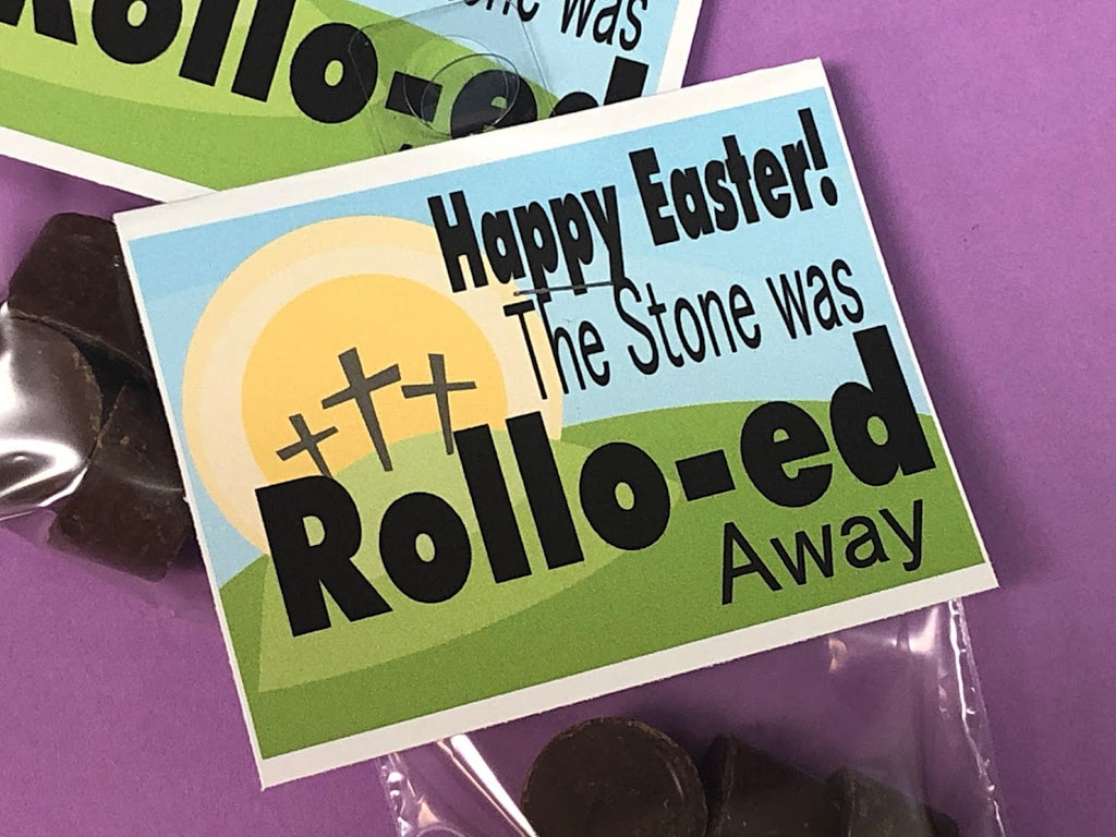 Stone was Rollo-ed Away Easter Bag Topper Printable – DIY Party Mom