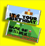 Super Mario Birthday Candy Bar Wrapper