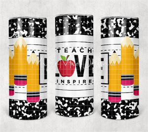 Teach Love Inspire 20 ounce Teacher Tumbler