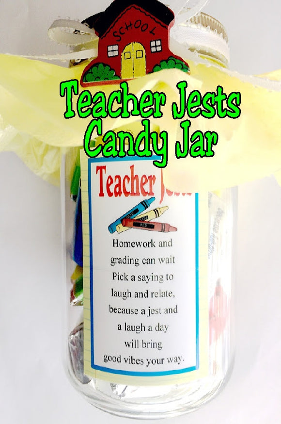 Say Thank you to your favorite teacher as a Christmas gift or for Teacher appreciation week with this Teacher Jests Chocolate Candy Jar