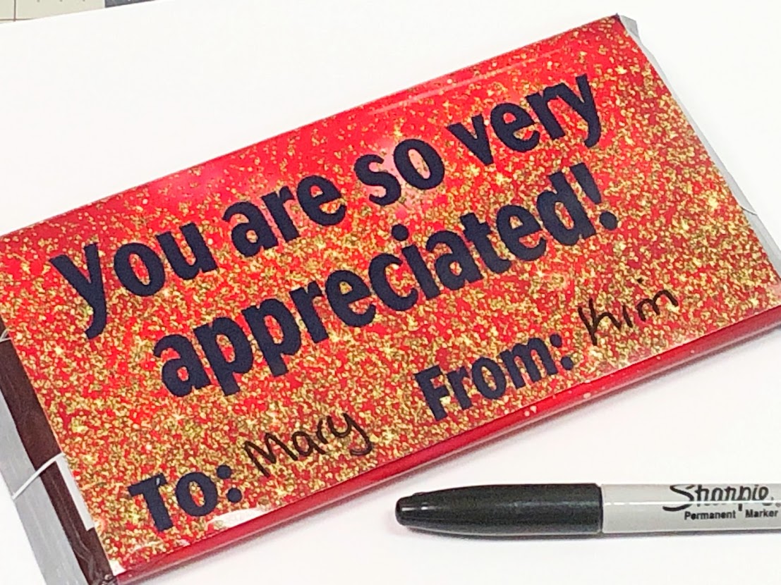 Thank You Gift Card Holder Large Candy Bar Wrapper