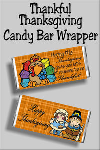 Wish your friends and family a Happy Thanksgiving with this beautiful printable Thanksgiving candy bar wrapper that is the perfect Thanksgiving card and gift in one. Place this candy bar on your Thanksgiving dinner table as a Thanksgiving decoration and party favor that your guests will not want to eat but enjoy. #thanksgivingpartyfavor #thanksgivingcard #thanksgivingdinner #thanksgivingcandybarwrapper