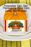 Thanksgiving Turkey Place Card Candy Bar Wrapper Printable