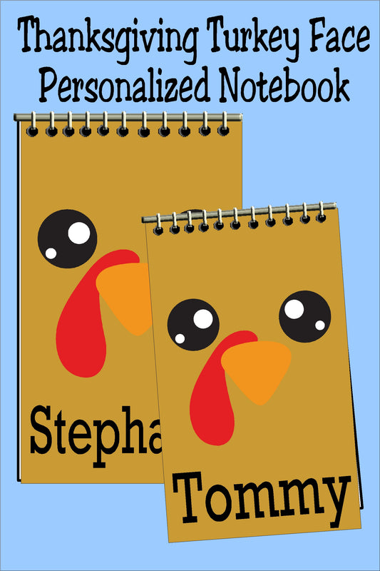 Turkey Face Personalized Mini Notebook Party Favor