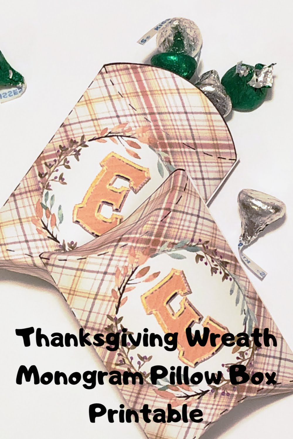 Thanksgiving Frame Monogram Pillow Box Printable