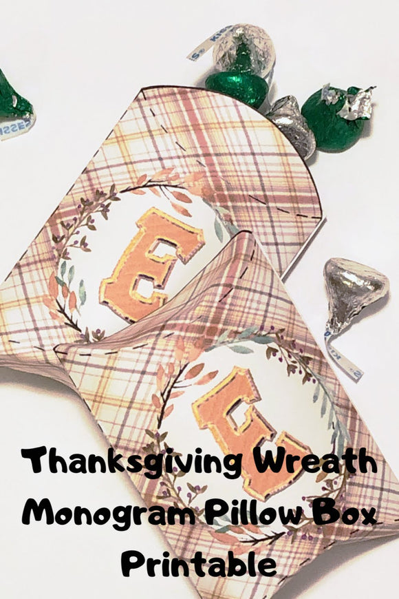 Thanksgiving Frame Monogram Pillow Box Printable