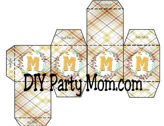 Thanksgiving Frame Monogram Square Box Printable
