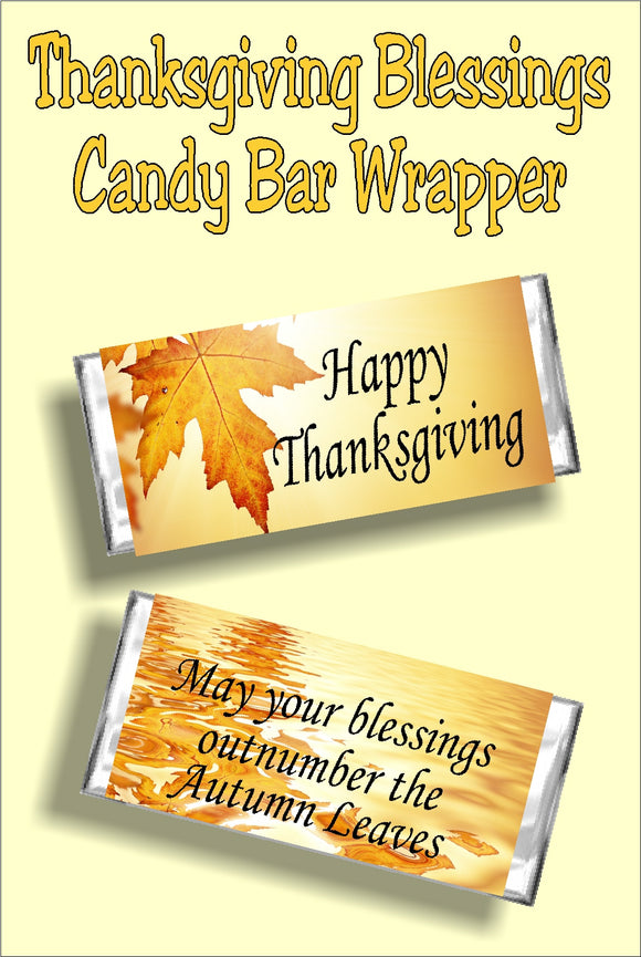 Count your blessings this Thanksgiving with a yummy Thanksgiving candy bar perfect for the dessert table or as a party favor for your Thanksgiving guests.