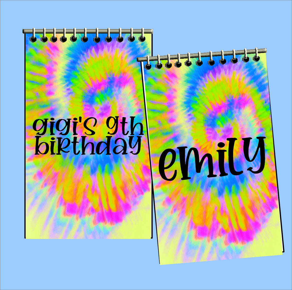 Tie Dye Personalized Notebook Party Favors