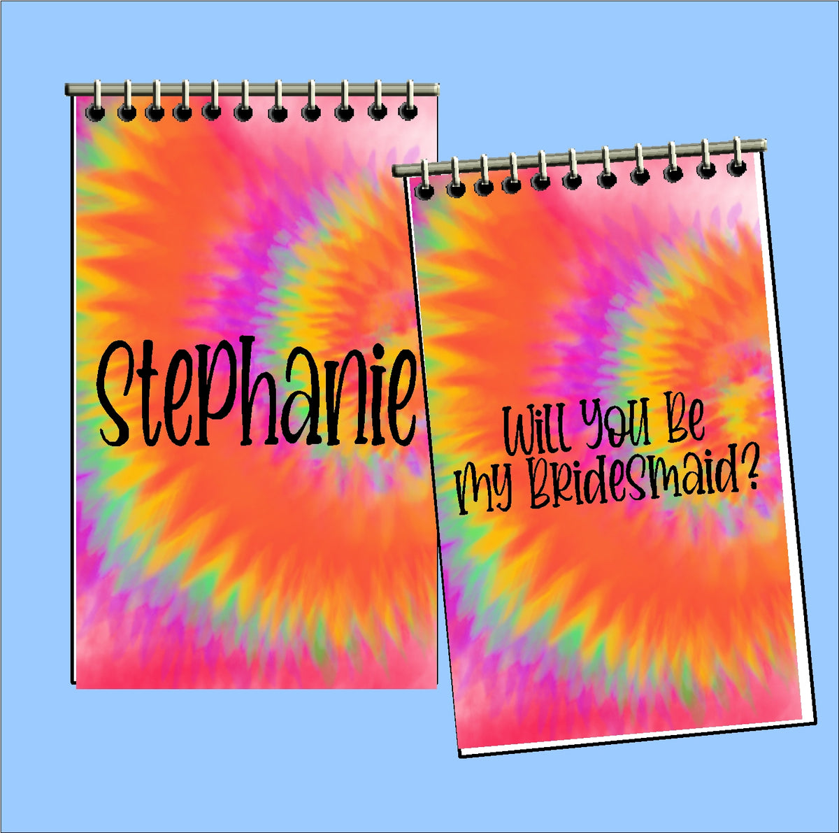 Tie Dye Personalized Notebook Party Favors